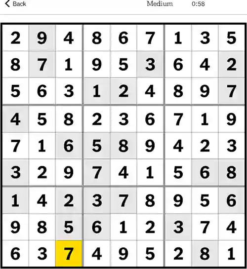 NYT Sudoku Medium 19th September 2023