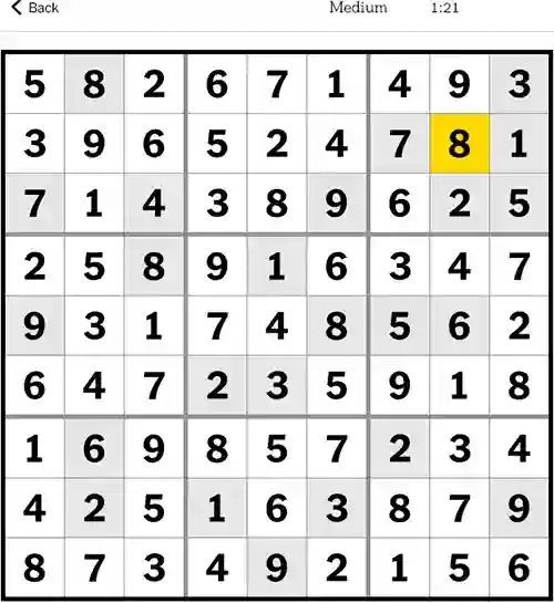 NYT Sudoku Medium 23rd September 2023
