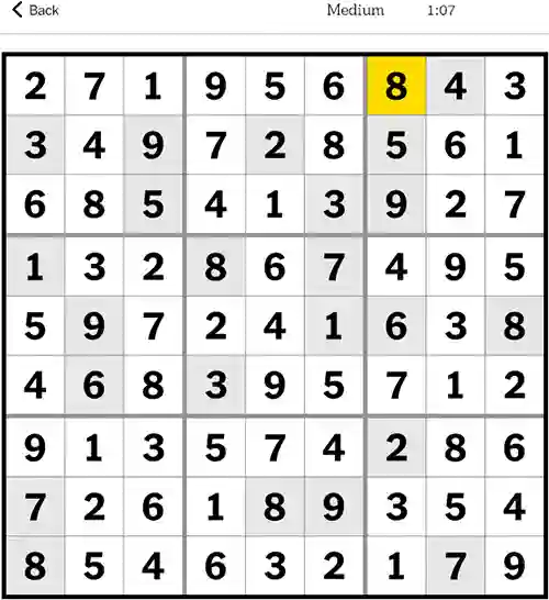 NYT Sudoku Medium 26th September 2023