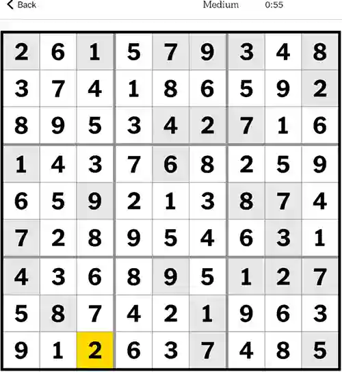 Sudoku NYT Answer Medium 28th September 20223