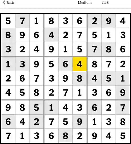 NYT Sudoku Medium 2nd September 2023