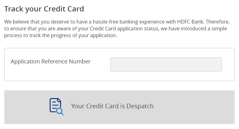 Track My HDFC Credit Card Status