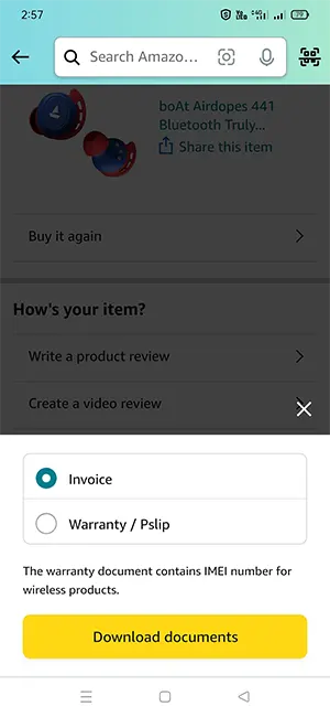 Amazon App Download Invoice