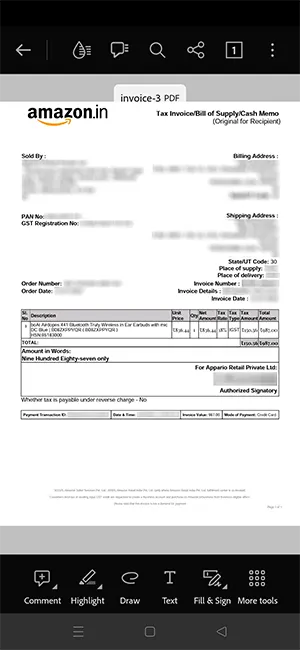 Amazon Invoice PDF