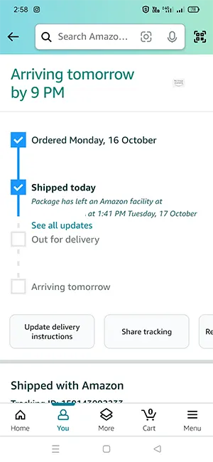 Amazon App Order Tracking