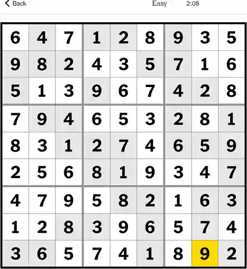 NYT Sudoku Easy 10th October 2023