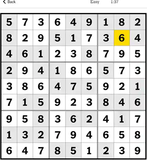 NYT Sudoku Easy 11th October 2023