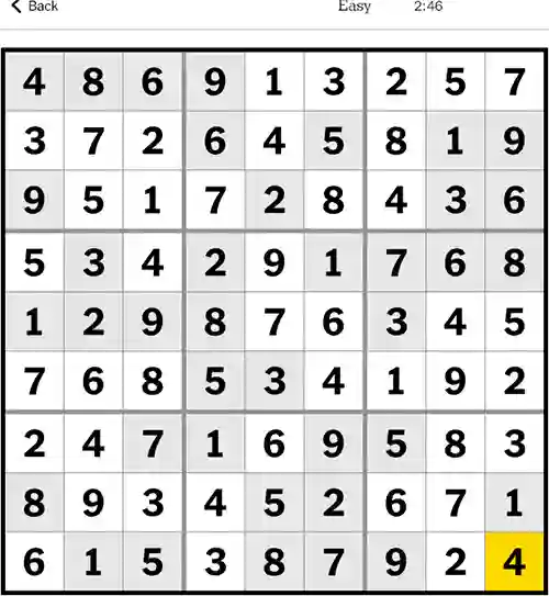 NYT Sudoku Easy 12th October 2023