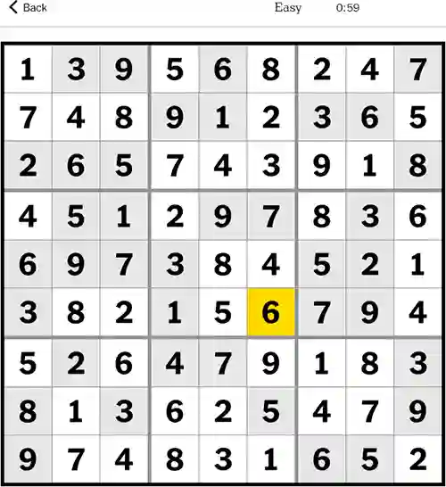 NYT Sudoku Easy 1st November 2023