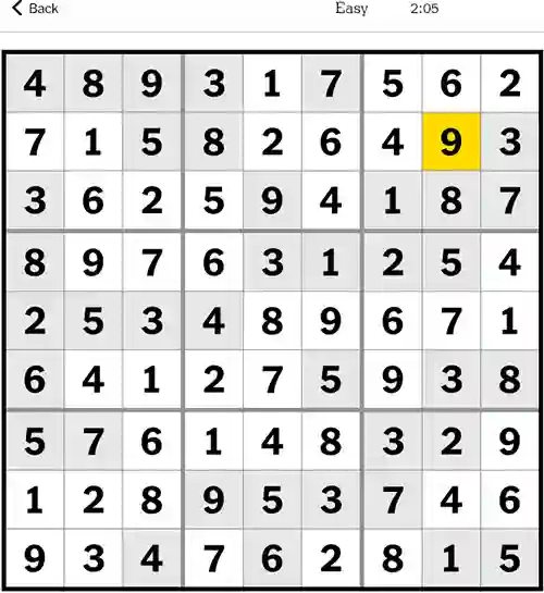 NYT Sudoku Easy 20th October 2023