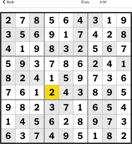 NYT Sudoku Easy 23rd October 2023