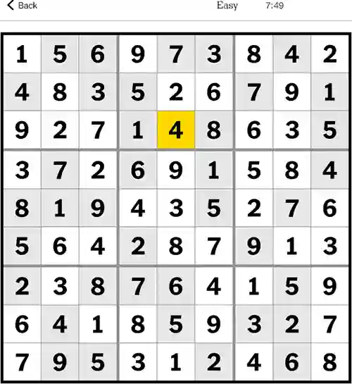 NYT Sudoku Easy 28th October 2023