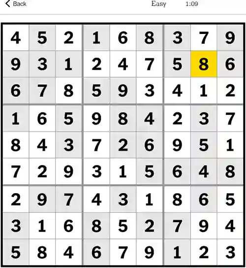 NYT Sudoku Easy 31st October 2023