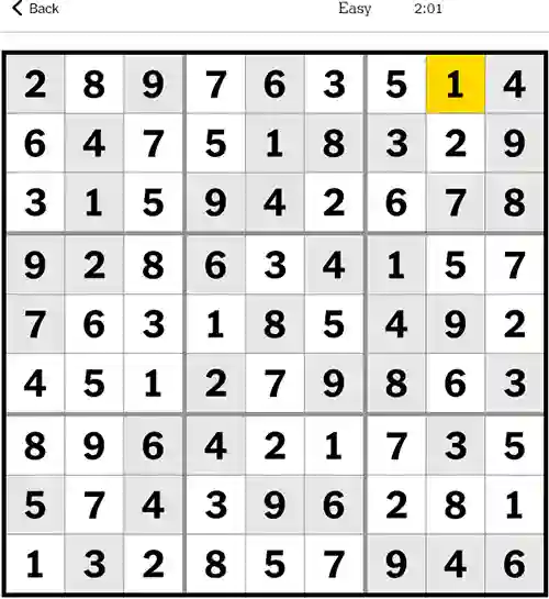 NYT Sudoku Easy 3rd October 2023