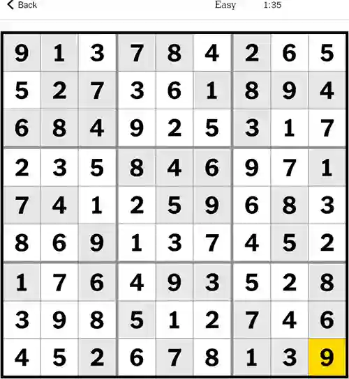 NYT Sudoku Easy 5th October 2023