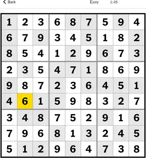 NYT Sudoku Easy 6th October 2023