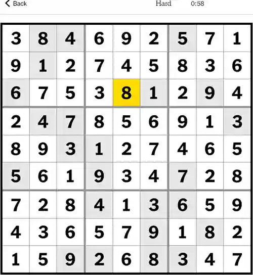 NYT Sudoku Hard 22nd October 2023