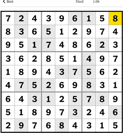 NYT Sudoku Hard 29th October 2023