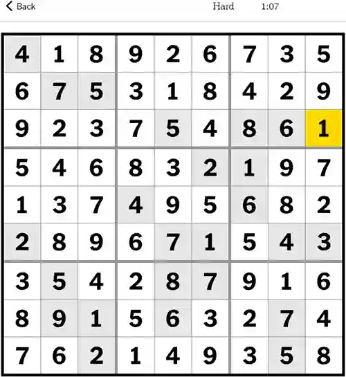 NYT Sudoku Hard 8th October 2023