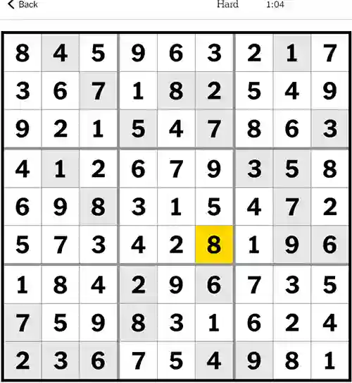 NYT Sudoku Hard 9th October 2023