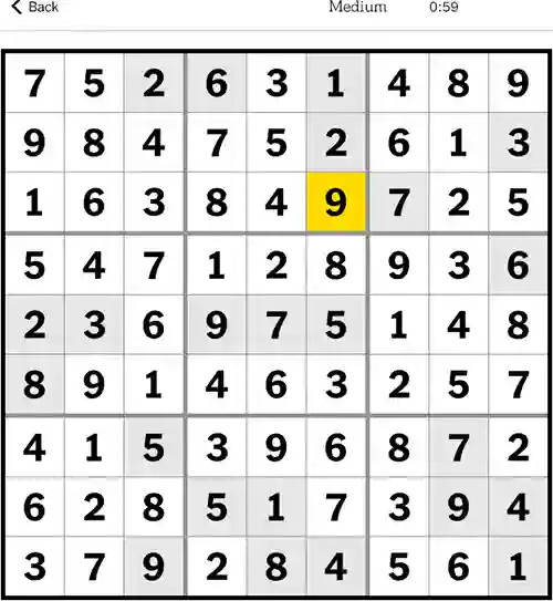 NYT Sudoku Medium 16th October 2023