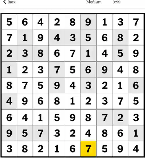 NYT Sudoku Medium 18th October 2023