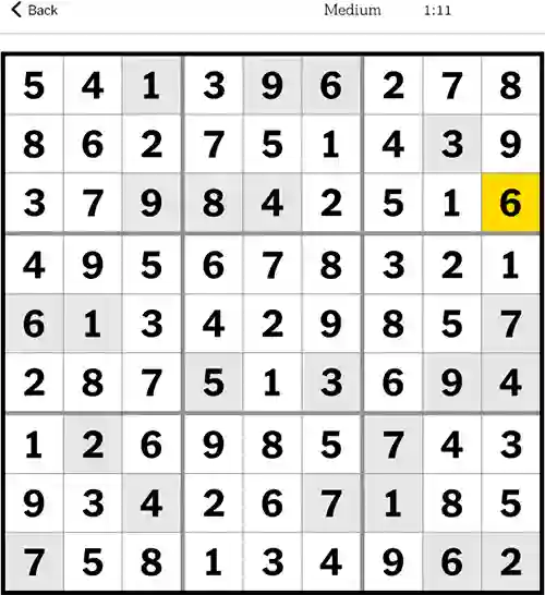 NYT Sudoku Medium 20th October 2023