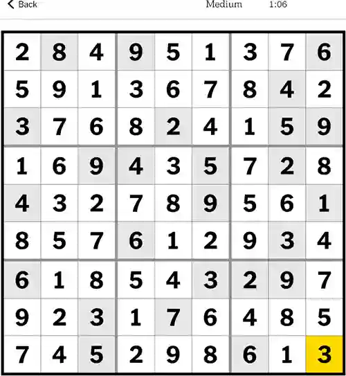 NYT Sudoku Medium 26th October 2023