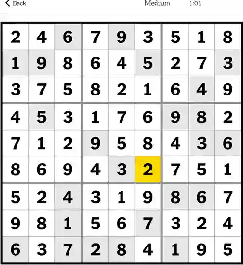 NYT Sudoku Medium 28th October 2023