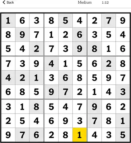 NYT Sudoku Medium 29th October 2023