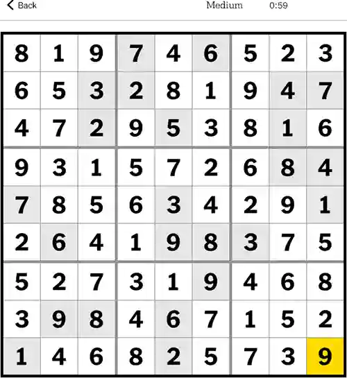 NYT Sudoku Medium 30th October 2023