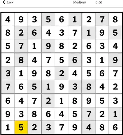 NYT Sudoku Medium 6th October 2023