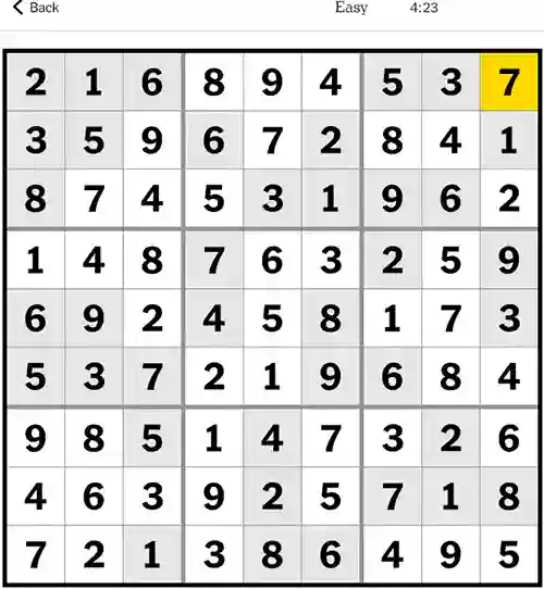 NYT Sudoku Easy 12th November 2023
