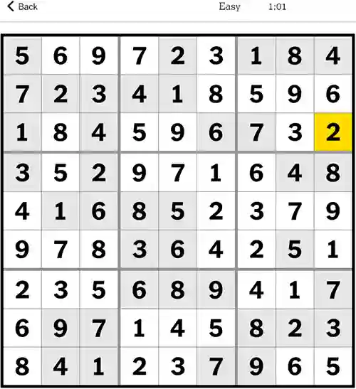 Sudoku NYT Easy 14th November 2023