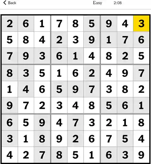 NYT Sudoku Easy 21st November 2023