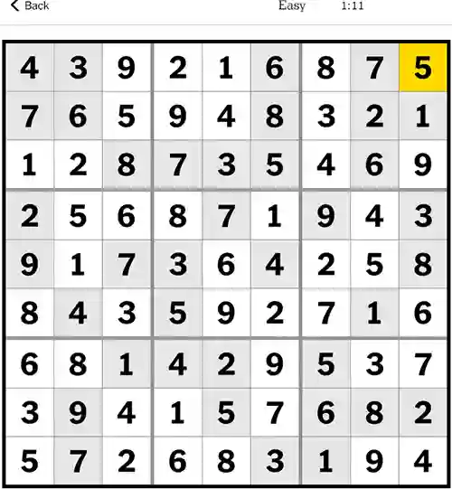 NYT Sudoku Easy 24th November 2023