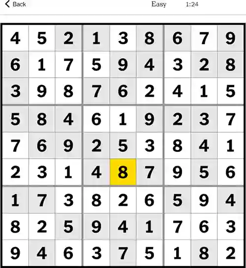 NYT Sudoku Easy 25th November 2023
