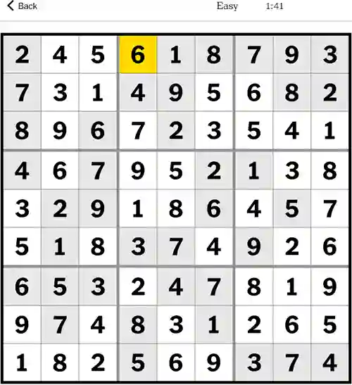 NYT Sudoku Easy Answers 5th November 2023