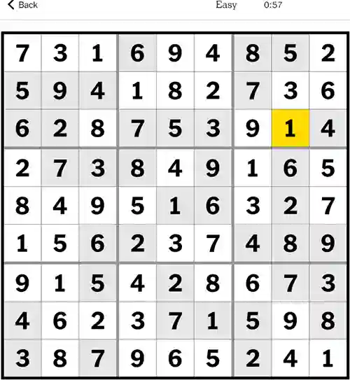 NYT Sudoku Easy 7th November 2023