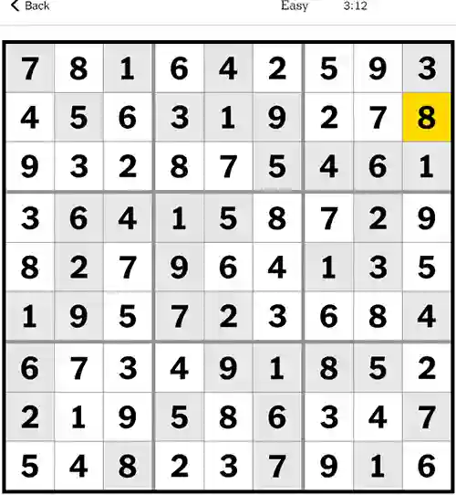NYT Sudoku Easy 8th November 2023