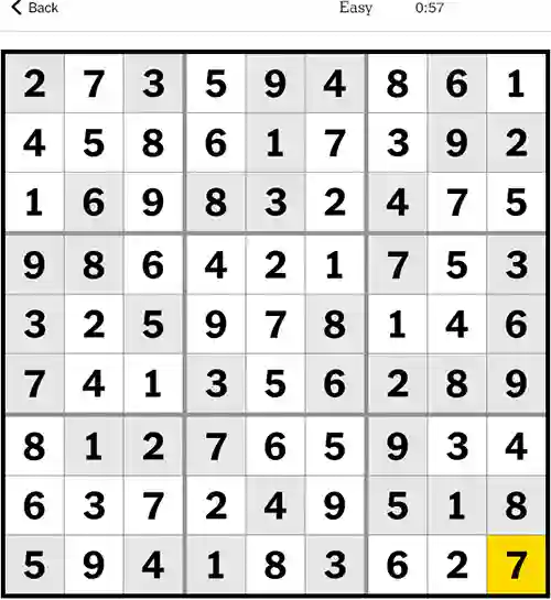NYT Sudoku Easy 9th November 2023