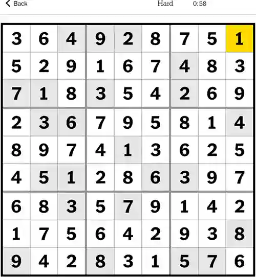 Sudoku NYT Answer Hard 3rd November 2023