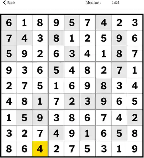 NYT Sudoku Medium 10th November 2023