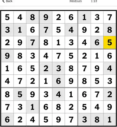 NYT Sudoku Medium 11th November 2023