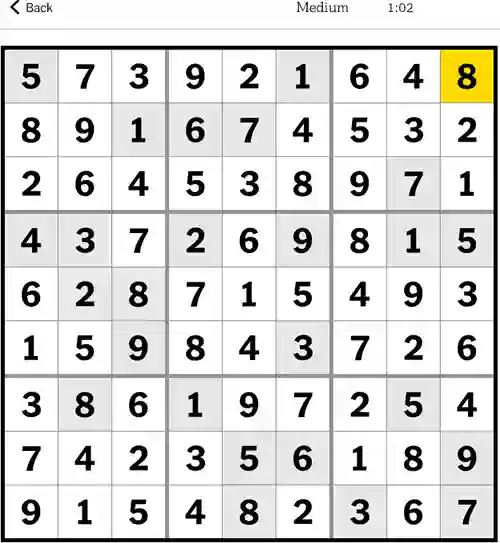 New York Times Sudoku Answers Medium 16th November 2023