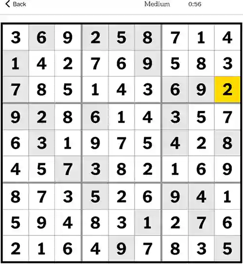 NYT Sudoku Medium 24th November 2023