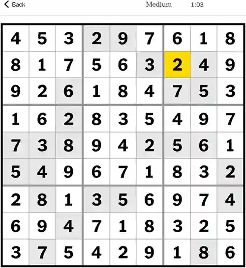 NYT Sudoku Medium 28th November 2023