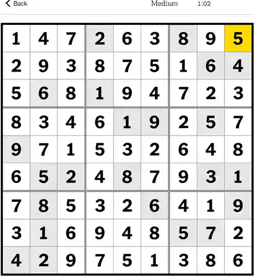 NYT Sudoku Medium 29h November 2023