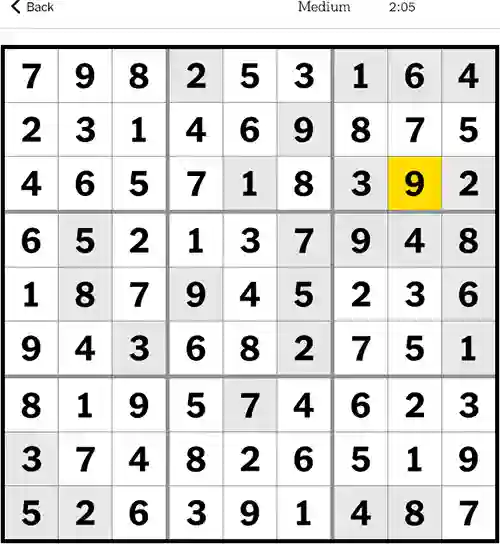 Sudoku NYT Medium 4th November 2023