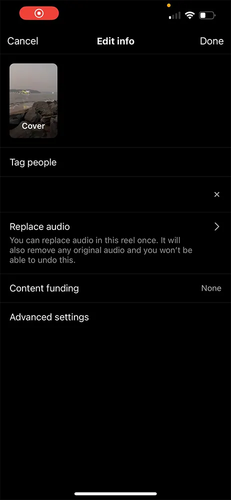 Instagram Replace Audio